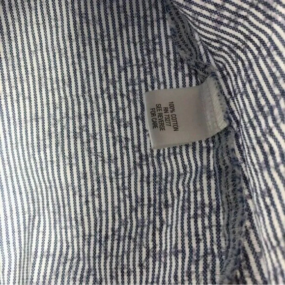 Croft & Barrow Blue & White Floral Stripe Long Sleeve Button Down XS - Picture 5 of 5